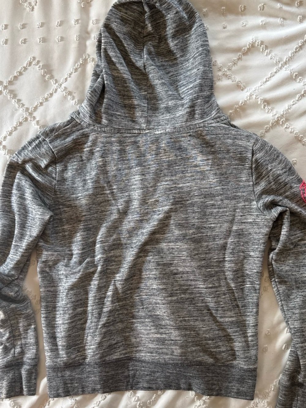 PINK Victoria's Secret Gray & Hot Pink Hooded Sweatshirt - Picture 6 of 6